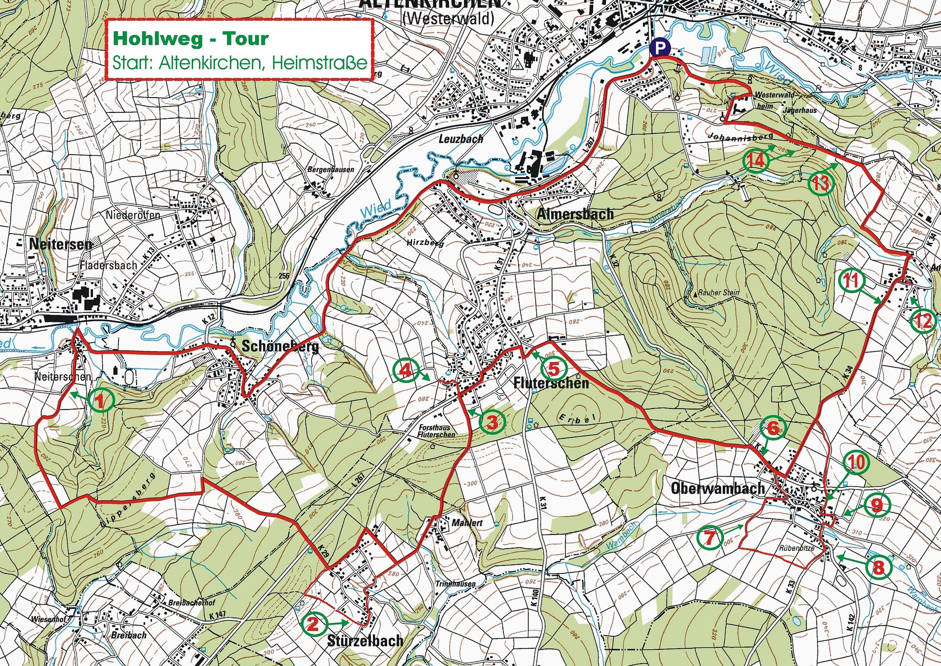 Hohlweg-Radtour bei Altenkirchen (Westerwald)