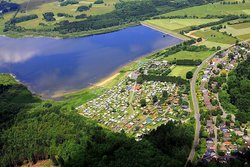 Luftbild Campingplatz an der Krombachtalsperre